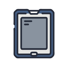 Poster - Blue Tablet Illustration: Modern Technology Device for Digital Reading and Communication