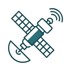 Poster - Satellite Icon: Communication, Technology, Innovation, and Space Exploration in Vector Format