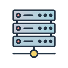 Poster - Server Rack Icon: Hosting, Data Storage, and Network Infrastructure Symbol
