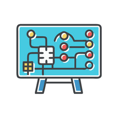 Poster - Schematic Diagram on Easel: Engineering, Design, and Technology Concept Illustration
