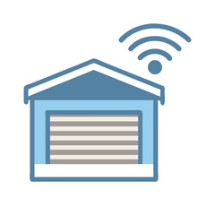 Poster - Smart Garage Door Icon: Automated, Connected Home, Internet of Things
