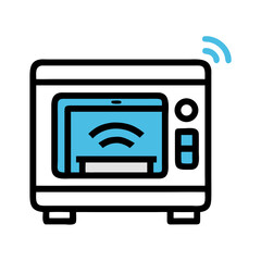Poster - Smart Garage Door Opener Icon with Wireless Connectivity on Black