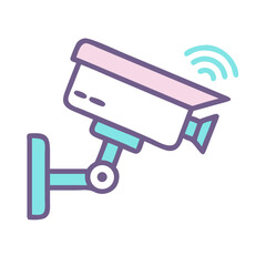 Poster - Wireless CCTV Security Camera Icon Vector Illustration, Surveillance and Protection