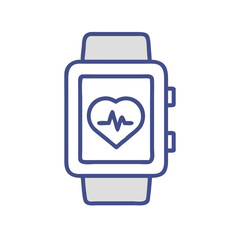 Poster - smartwatch with heart rate monitor icon for healthcare and fitness tracking