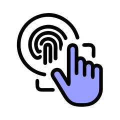 Poster - Pointing Hand Icon - Click, Touch, Cursor - Modern Flat Design