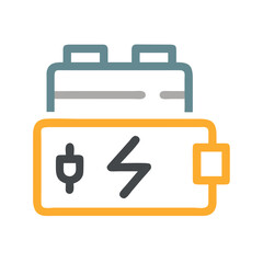 Aufkleber - electric vehicle battery with charging symbol and plug icon vector design
