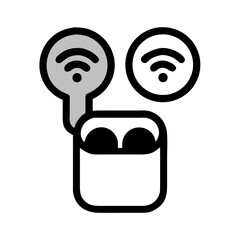 Poster - Abstract WiFi Symbol in Silver against a Clean Black Background Design