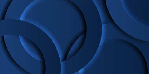 Poster - Modern Blue Abstract Circles Background