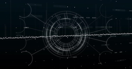 Poster - Showing concentric data visualization interface on digital display, with waveform, numeric labels