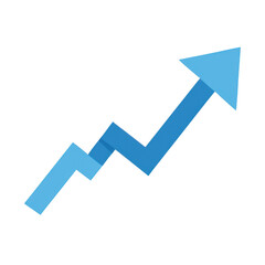 Poster - Blue Arrow Upward Trend on Transparent Background