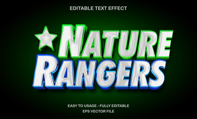Poster - Editable text effect with dual color green and blue neon outline in adventure style