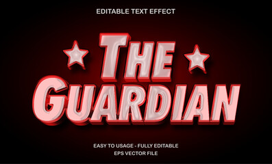 Poster - Editable text effect in bold red color with star accent and heroic design