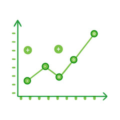 Poster - Green Line Graph with Symbols on Transparent Background
