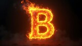 Fiery Letter B: Inferno Alphabet