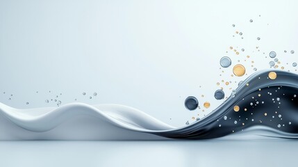 Poster - Dynamic liquid flow art abstract design modern art installation studio setting aesthetic perspective fluid motion concept