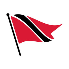 Fototapete - National flag of Trinidad and Tobago.  Trinidad and Tobago flag computer digital vector illustration icon design.  Fluttering flagpole flag.