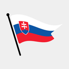 Fototapete - National flag of Slovakia.  Slovakia flag computer digital vector illustration icon design.  Fluttering flagpole flag.