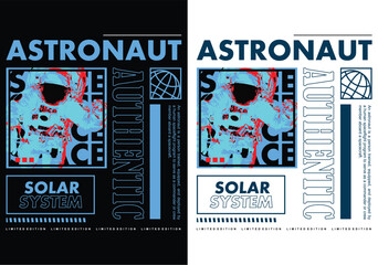 Fototapete - Astronaut Theme Design: Futuristic space exploration concept with astronaut and solar system themes against a contrasting backdrop. It shows artistic and cool aesthetics for designs 
