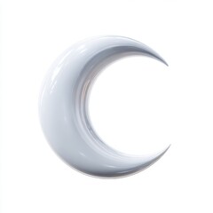 Poster - Glossy White Crescent Moon 3D Render