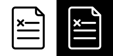 Poster - Document Error Icon Symbol File Warning Alert Problem Cross Mark Page Failed Outline Illustration