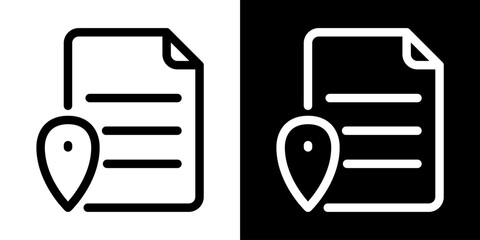 Poster - Document Location Icon Symbol File Map Pointer Address Position Navigation Place Marker Outline