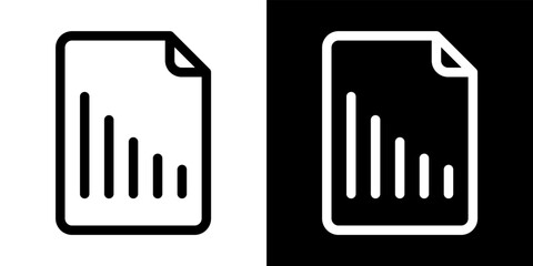 Poster - Document Chart Icon Symbol Data Report Analysis Business Finance Statistics Graph Decline Decrease Loss Downtrend Outline