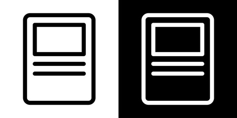 Poster - Document Page File Icon Layout Minimalist Content Outline Text Black White Background