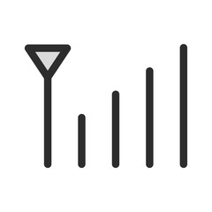 Poster - Antenna Signal Bars Icon Vector Mobile Connection Strength