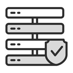 Poster - Server Data Storage Icon Vector Checkmark Security Confidence