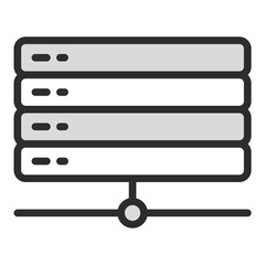 Poster - Server Rack Data Storage Icon Vector Network Database Solution