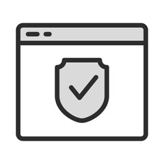 Poster - Web Browser Shield Icon Vector Online Security Internet Protection