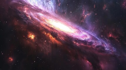 Wall Mural - A stunning colorful galaxy with stars and nebulae