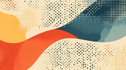 Leinwandbilder - Abstract Colorful Background with Wavy Lines and Dots for Creative Designs