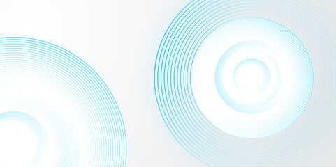 Leinwandbilder -  White and blue abstract background with geometric circle shapes. abstract geometric background Vector, illustration. modern circle background minimal corporate business presentation, banner design.
