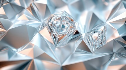 Poster - Abstract geometric shapes, metallic, crystal-like texture. Background design. Stock photo