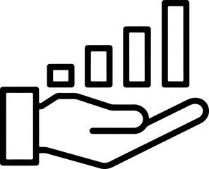 Poster - Hand holding a growing bar chart symbolizing financial growth and success