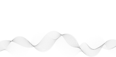 Leinwandbilder - Abstract grey, white smooth element swoosh speed wave modern stream background. Wave with lines created using blend tool. Abstract frequency sound wave lines and twisted curve lines background.	