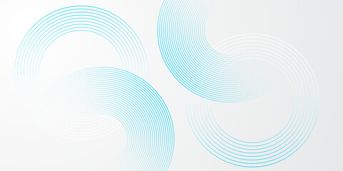 Leinwandbilder -  White and blue abstract background with geometric circle shapes. abstract geometric background Vector, illustration. modern circle background minimal corporate business presentation, banner design.