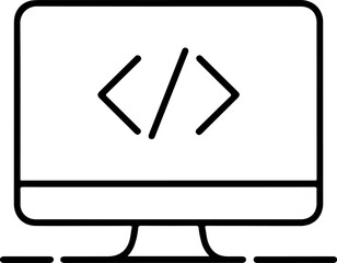 Aufkleber - Computer screen displaying code symbols representing programming and software development