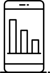 Poster - Smartphone displaying a declining bar chart icon representing financial loss or negative trend
