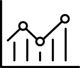 Poster - Simple line graph icon showing upward trend with data points and bars