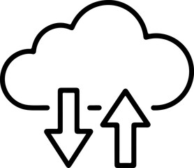 Poster - Cloud computing icon with upload and download arrows symbolizing data transfer