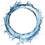 water splash round circle top view isolate on transparency background