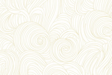 Poster - Elegant swirl pattern creates a creamy white and beige background with stylized waves and abstract organic flowing shapes.