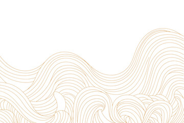 Poster - Elegant wave pattern with flowing golden lines creates a luxurious abstract design element for various creative projects.