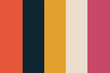 © Sadia - A vertical color block pattern featuring orange, navy, yellow, beige, and pink solid color stripes