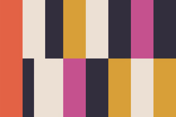 Poster - A geometric pattern featuring alternating colored rectangles in a grid-like arrangement design style