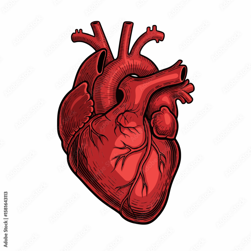 human heart anatomy vector art medical Stock Vector | Adobe Stock