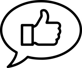 Poster - Speech bubble with a thumbs up icon representing positive feedback or approval