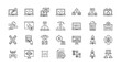 © Zunair - A collection of seo and web development icons in black and white line art on transparent background , no background